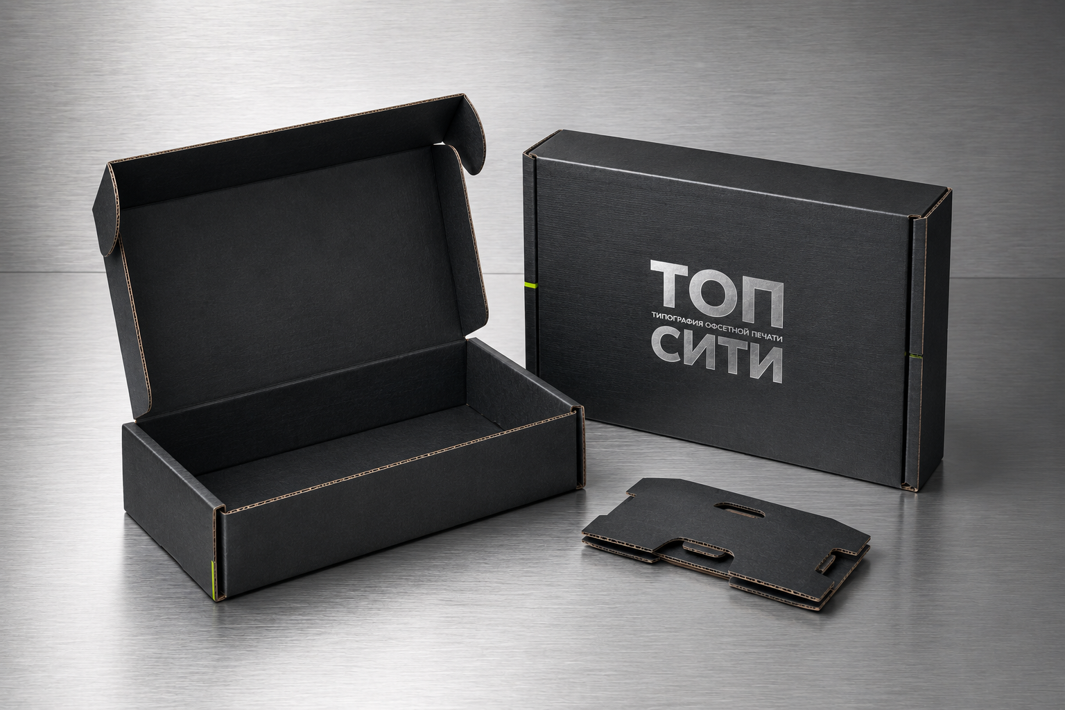 Кашированные коробки из микрогофрокартона с логотипом Топ Сити